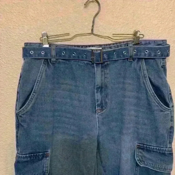 Sws Denin high rise jogger sz XL cargo medium wash high waisted streetwear comfy - Picture 2 of 10